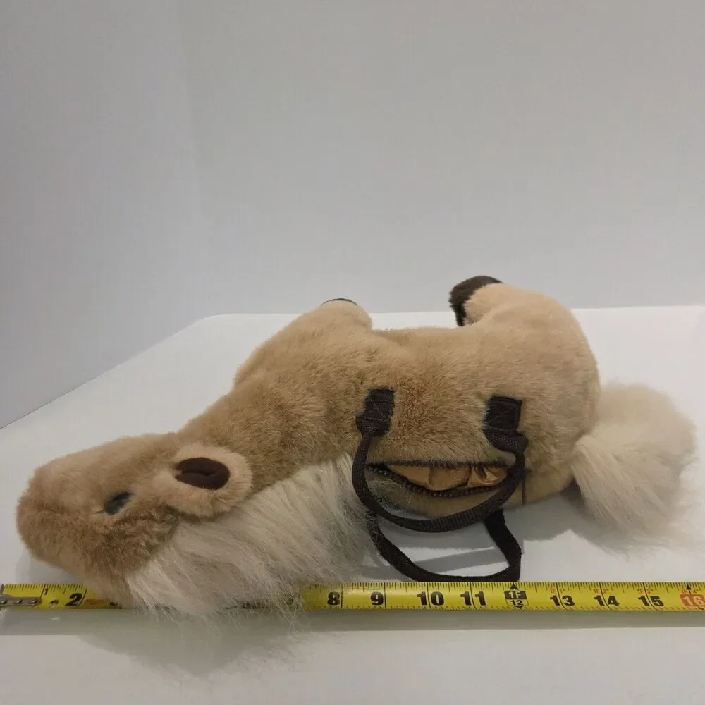 Wildkin Brown Polyester Plush Stuffed Animal Horse Kid Purse Handles Zip Derby